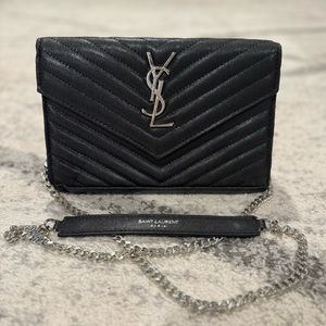YSL Saint Laurent Cassandre Matelassé envelope chain wallet bag